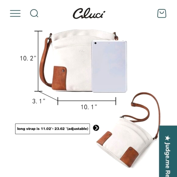 Cluci Amos Triple Pockets Vintage Crossbody Bag Beige & Brown NWT - Picture 4 of 14